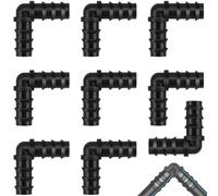 Poeland Conector de manguera en ángulo de 16 mm (1/2 pulgadas), plástico negro Gardena, conector de manguera en L, accesorio para riego por goteo (9 unidades)