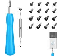 Poeland Destornillador de timbre de puerta, destornillador de doble extremo de repuesto con 16 tornillos T6 T15 para todos los timbres, compatible con Video Doorbell 2, Pro y Elite (azul)