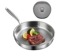 Poêle Antiadhésive avec Couvercle | Ustensile de Cuisson pour Toutes Feux | Batería de cocina para inducción et Gaz Maison Apartamento Restaurante Tortilla, Grillade Cuisson Saine et Facile