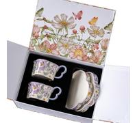 Poemas de cerámica de 260 ml y tazas de café lejanas con poemas de cerámica y tazas de café distantes, estilo retro chino, alta temperatura, caja soleada, tazas dobles y platillos