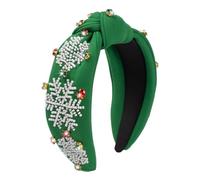 Poememgi Diadema con joyas anudadas, diademas adornadas con perlas de cristal, diadema ancha para mujer