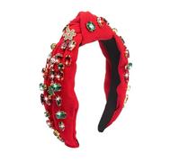 Poememgi Diadema con joyas anudadas, diademas adornadas con perlas de cristal, diadema ancha para mujer