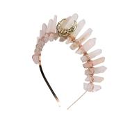 Poememgi Diadema de cristal natural, corona de hada de diamantes de imitación para mujeres y niñas (xueya)