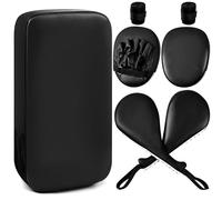 Poen 7 en 1 Taekwondo Kick Pad Boxeo Equipo de Entrenamiento Guantes de Boxeo Artes Marciales Muñequera Ajustable Suave Almohadillas Set para Karate, Muay Thai MMA Entrenamiento (negro)