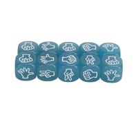 POENVFPO 10 Dados para Adivinar los Dedos, Juego de Dados Luminosos de Piedra, Papel y Tijeras con Brillo en la Oscuridad para Juegos de Mesa, Juegos de Matemáticas, Educativos (Blue)