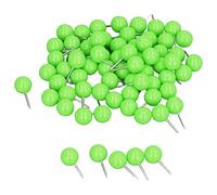 POENVFPO 100 Uds. Chinchetas Decorativas de Plástico y Acero, Tachuelas de Mapa para Tableros de Corcho, Puntos de Marcado, Rutas de Viaje, 9,5x20mm (Green)