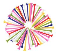 POENVFPO 30 Tees de Colores Aleatorios, Tees de Plástico de 70 Mm y 5 Garras sin Resistencia para Entusiastas del Golf y Familias (como se Muestra)