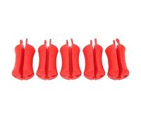 POENVFPO 5 Bolas de Silicona para Fijar Cañas de Pescar, Sujetadores Elásticos Reutilizables con Ranuras Independientes para una Sujeción Segura, Accesorios Compactos y Portátiles para (Rojo)