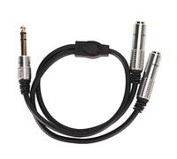 POENVFPO 6.35 Mm de Hombre a Doble 6.35 Mm Cable de Puerto Femenino Splinters Estéreo y Cable para Guitarras, Teclado Música, Sonido 1/4 Pulgadas Splinter Estéreo