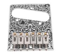 POENVFPO 6 Puente de Guitarra Eléctrica de Silla de Montar, Puente de Guitarra Vintage con Cubo de 52.5 Mm de Tono de Cuerda para Tl de Dibujo de Cuerda (SILVER)