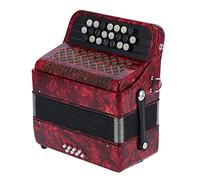 POENVFPO Acordeón, Acordeón Profesional y Principiante de 22 Teclas y 8 Bajos con Bolsa Correas para Aprender Practicar Música (rojo)