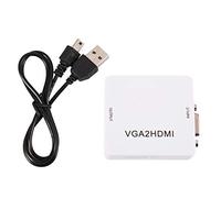 POENVFPO Adaptador VGA a HDMI, Convertidor de Interfaz Multimedia VGA2HD 1080P con Soporte de Audio de 3,5 Mm para PC, Portátil, DVD a Proyector HDTV