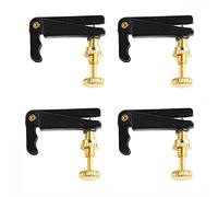 POENVFPO Afinador Fino de Violín de Metal, 4 Piezas 1/2 Ajustador de Cuerdas de Violín para Accesorio de Instrumento Musical con Afinación Precisa (oro negro)