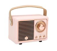 POENVFPO Altavoz Bluetooth Retro, Pequeño Altavoz Bluetooth Inalámbrico con Estéreo HiFi para Cocina, Escritorio, Dormitorio, Oficina, Fiesta Al Aire Libre (Pink)
