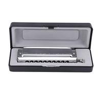 POENVFPO Armónica Cromática, órgano Bucal Polifónico de Doble Cara de 10 Orificios y 40 Tonos con Palanca de Tono Sensible y Caja de Almacenamiento, para Interpretación Profesional