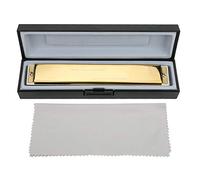 POENVFPO Armónica Diatónica Profesional de 24 Agujeros, Tecla F, Cañas de Bronce Fosforado, Placa Base de Latón, para Músicos y Principiantes (Tecla F)