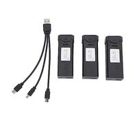 POENVFPO Batera de Litio para Avin RC de 3 uds., Batera de Dron de 3, 7 V 1800mah con Cable de Carga en 1 para Aviones F184 S93 L900 A258 RC