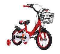POENVFPO Bicicleta para Niños de 12 Pulgadas, Manillares Bonitos y Ligeros de Hierro, Bicicleta Ajustable para Niños de 3 a 10 Años (Rojo)