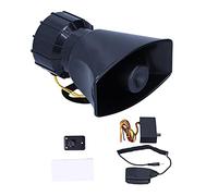 POENVFPO Bocina de Alarma de Coche de 12 V Bocina de Advertencia ABS con Salida de 100 W 125 DB 5 Sirena de Sonido Micrófono PA Fácil Instalación para Uso de Emergencia de Motocicleta de Coche
