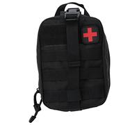 POENVFPO Bolsa Táctica de Primeros Auxilios, Bolsa de Escalada EMT Impermeable con Trabilla para Cinturón para Emergencias y Supervivencia Al Aire (BLACK)