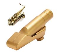 POENVFPO Boquilla de Saxofón Alto, Hecho de Latón, Proyección de Sonido Brillante con Clip, Adecuado para Profesionales, Principiantes (con Tapa de Metal, para Cualquier persona)