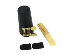 POENVFPO Boquilla de Saxofón Soprano Premium 7C, Construcción de Plástico con Tapa de Metal, Caña de bambú, 6,8 Cm X 2,3 Cm, Liviana 12 G, para Jugadores Profesionales y Principiantes