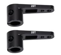 POENVFPO Brazo de Servo 25T, Brazos de Servo de Aleación de Aluminio 27.9mm con Tornillos para Coche Camión Barco 1/8 1/10 RC (Black)