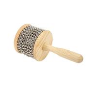 POENVFPO Cabasa de Madera, Instrumento Musical de Manivela con Bolas de Acero Brillante y Ergonómico, para Niños a Partir de 4 Años (Kabasa Mediana)