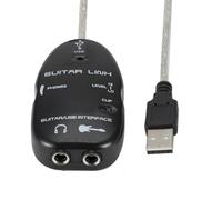 POENVFPO Cable de Interfaz USB para Guitarra, Conector de Audio de Baja Latencia para Guitarras Eléctricas, Grabación de PC, con Salida de Auriculares, Alimentado por USB (BLACK)