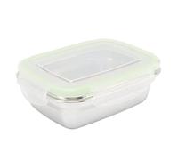 POENVFPO Caja de Acero Inoxidable 304, Contenedor de Almacenamiento de Alimentos a Prueba de Fugas, Perfecto para Preparar Comidas y Almuerzos Mientras Viaja (1800ml)