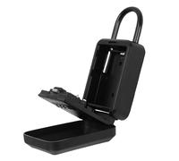 POENVFPO Caja de Seguridad con Llave, de Aluminio a Prueba de Agua Caja de Seguridad con Llave, de con Combinada de 4 Dígitos para Almacenamiento Seguro para el (BLACK)