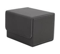 POENVFPO Caja para Barajas de Cartas, Estuche de Almacenamiento de Cartas de Cuero PU con Tapa con Solapa Magnética para de Juego y del Tarot, Capacidad para hasta 100 (Grey)