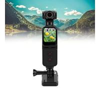 POENVFPO Cámara de Bolsillo 5K con Detección de Rostros, Lente Giratoria, Pantalla Táctil, Micrófono Externo, Control Remoto, para Viajes y Vlogging Diario