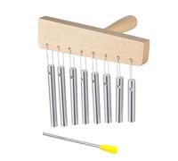 POENVFPO Campanas de Viento Musicales, Campanas de Barra de 8 Tonos con Madera de Abedul y Tubos de Aluminio, Instrumento de Percusión para Principiantes, Intérpretes, Educación Musical (SILVER)