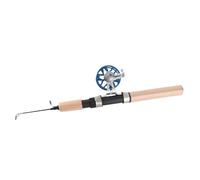POENVFPO Caña de Pescar Telescópica FD50 con Juego de Carrete, Aparejos de Pesca en Hielo Compactos Portátiles, Cuerpo Totalmente de Metal con Soporte Resistente, para Pesca de Invierno (Blue)