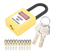 POENVFPO Candado de Bloqueo de 38 Mm para Aplicaciones de Candado de Seguridad y Etiquetado en fábricas: Diseño de Nailon Duradero, 10 Juegos (YELLOW)