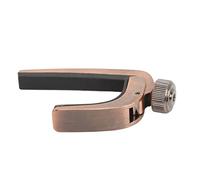 POENVFPO Cejilla para Guitarra, Cejilla Metálica de Tensión Ajustable para Ukelele Acústico y Eléctrico, Incluye 5 Púas, No Produce Zumbidos y Tiene una Larga Vida útil. (Bronce)