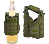 POENVFPO Chaleco de Cerveza, Mini Soporte Ajustable para Botellas de Bebidas, Paño Premium, para Botellas de 12 a 19 oz. Latas y, para Actividades Al Aire y Deportivas. (Aleación de Aluminio Verde)