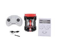 POENVFPO Coche de Deriva de Dibujos Animados con Control Remoto C6, Coche RC de 4 Canales Versión Q con Luces LED de Conmutación Automática y Música, Velocidad Ajustable para Diversión de (Black)