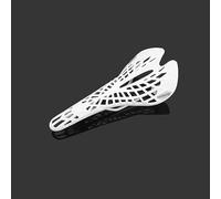 POENVFPO Cojín de Araña para Bicicleta, Sillín de Plástico de Ingeniería Ultraligero con 40 Orificios de Desvío y Diseño hacia Abajo de 24 Grados para Bicicleta de Montaña y Pista (White)