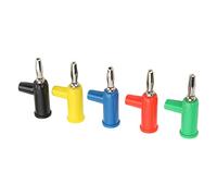 POENVFPO Conectores Tipo Banana Apilables de 4 Mm, Duraderos, sin Soldadura, Rojo, Negro, Amarillo, Azul y Verde para Laboratorios de Ingeniería, 10 Piezas