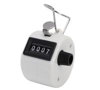 POENVFPO Contador Mecánico Manual, Contador de Números de 4 Dígitos con Perilla de Reinicio para Contar Números, Tejer, Puntuación Deportiva, Juegos Educativos, Tareas de Trabajo (White)