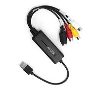 POENVFPO Convertidor Digital de Video USB 2.0 Adaptador de Tarjeta de Adquisición de Video de de para, S-Video y Entrada Compuesta para Sistemas NTSC/PAL, 90.0 G de Peso, para Entusiastas de los