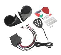 POENVFPO de Bocina Electrónica, Bocina de Sirena de Emergencia para Automóvil de Metal ABS, Electrónica de Control Remoto de 12 V 150 DB, Alerta Multitono para Conductores de Camionetas Sedán y SUV