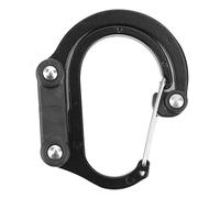 POENVFPO de Mosquetón, Mini Gancho en Forma de D de Aleación de Aluminio 3 en 1, para Bolsas Pequeñas de Equipaje de Viaje (BLACK)