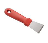 POENVFPO Espátula de Limpieza de Cocina, Pala de Humos Multifuncional de Acero Inoxidable Duradera para Cocina Casera, Color Rojo, 1 Pieza