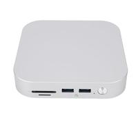 POENVFPO Estación de Acoplamiento Compacta para Mac M4 de Aleación de Aluminio con Lectores de Tarjetas de Memoria y Ranuras Duales para SSD M.2 para Usuarios de Mac (Enchufe de la UE)