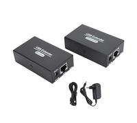 POENVFPO Extensor USB, USB 2.0 de Alta Velocidad a Través de un Cat5e Cat6 Cat7 hasta 120 M, Plug and Play, con Adaptador de Corriente, para Teclado, Ratón, Cámara Web, Cámara de (Enchufe de la UE)