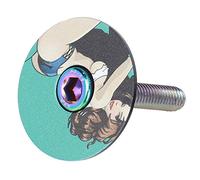 POENVFPO Funda Ligera para Auriculares de Aluminio con Relieve 3D para Bicicleta de Montaña y Ciclismo de Carretera (Tapa del Tornillo del vástago)