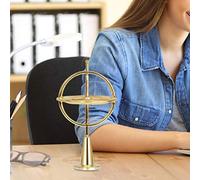 POENVFPO Giroscopio de Metal Antigravedad, Juguete de Equilibrio Giratorio, Herramienta de Enseñanza Creativa para Niños y Adultos, Alivio del Estrés, Metal (Dorado)